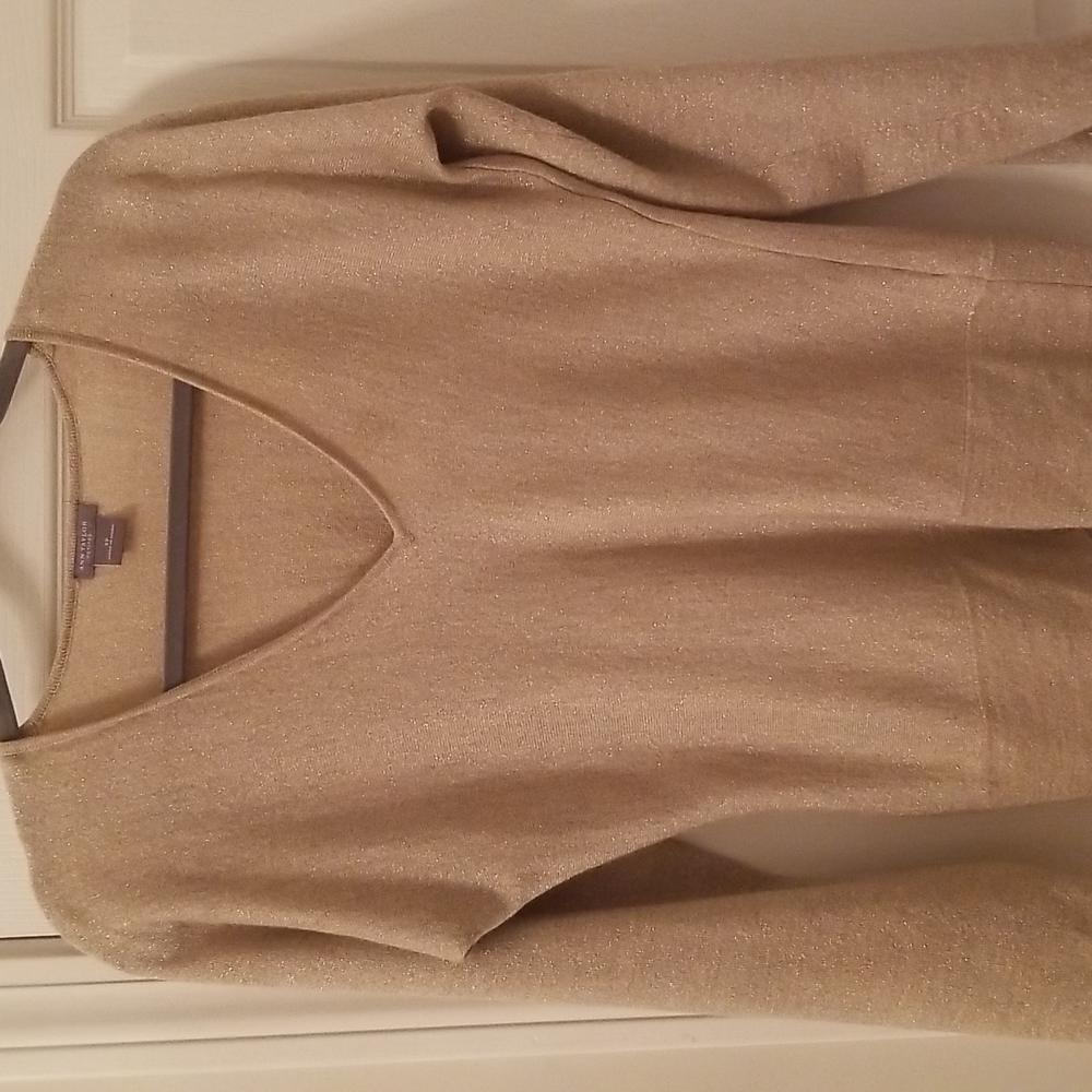 Ann Taylor Petites Gold Sweater V-Neck Blouse Size SP